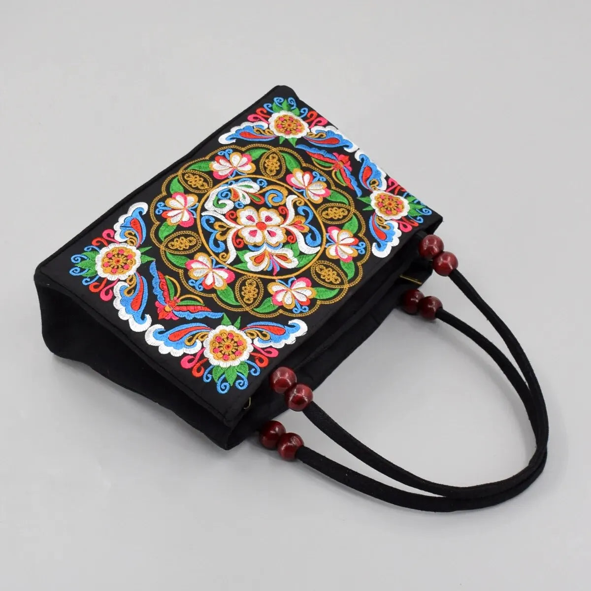 Vintage Floral Embroidered Handbag, Canvas Bag Fashion Bag