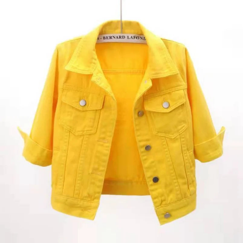 Denim Short Coat Jean Jackets Casual Lady Outerwear