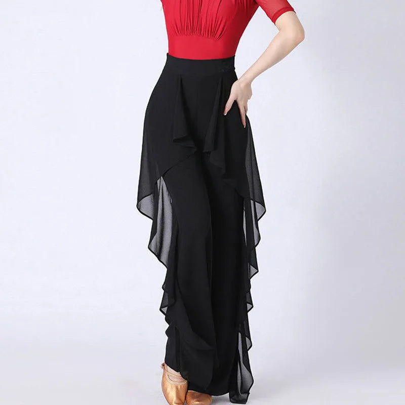 Chiffon Pants Dance Wide Leg Trousers