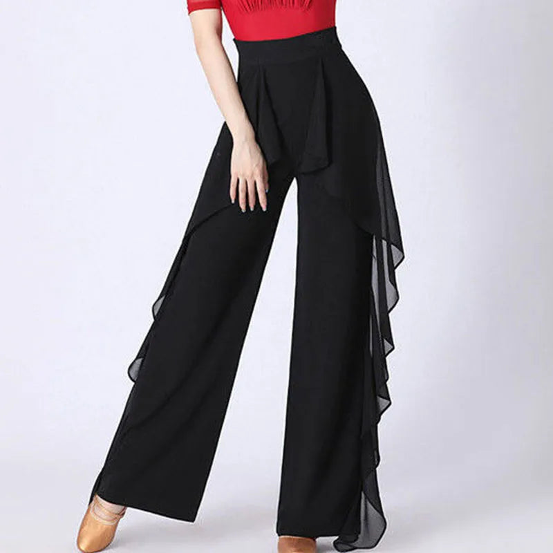 Chiffon Pants Dance Wide Leg Trousers