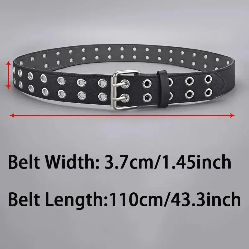 Unisex Belts For Men and Women High Quality Double Hole Star Eyelet Belt