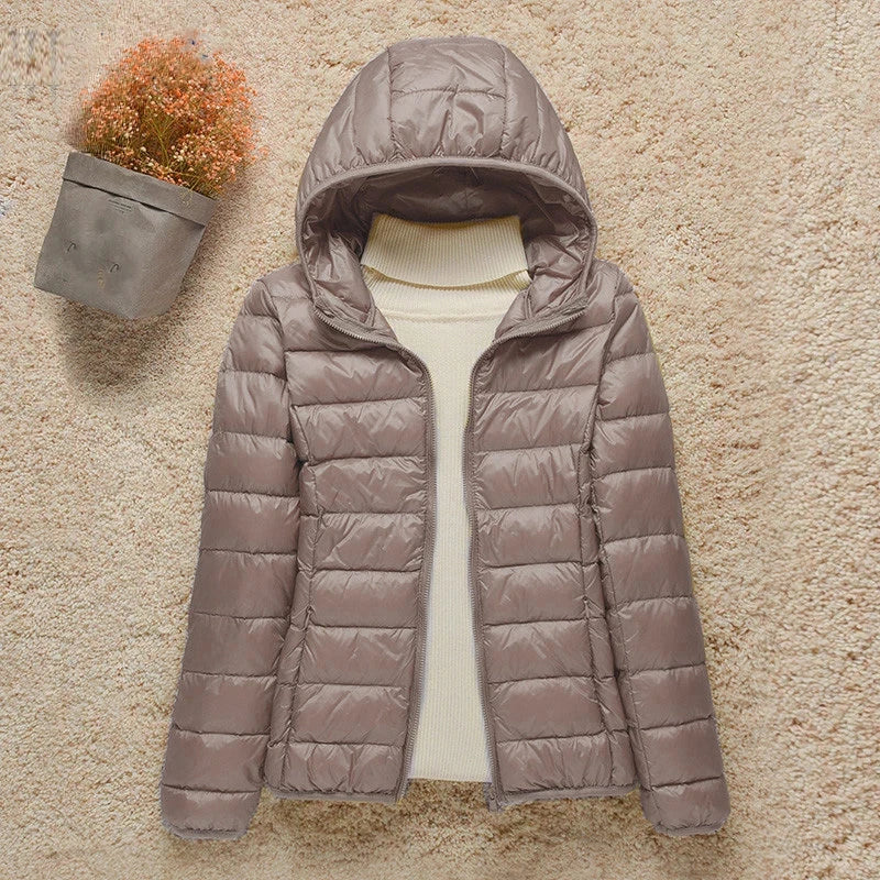 Winter Light Slim Puffer Portable Hooded Windproof Coat