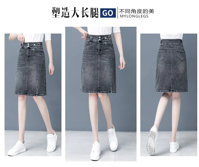 High Waist Denim Half Skirts