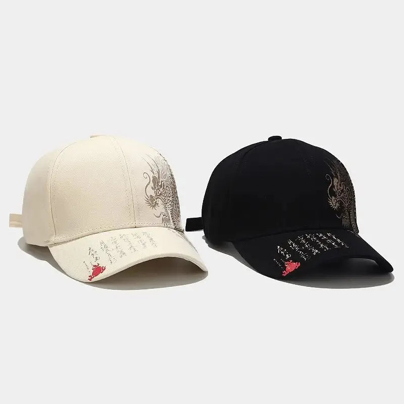 Chinese Style Dragon Pattern Baseball Hat For Men And Women