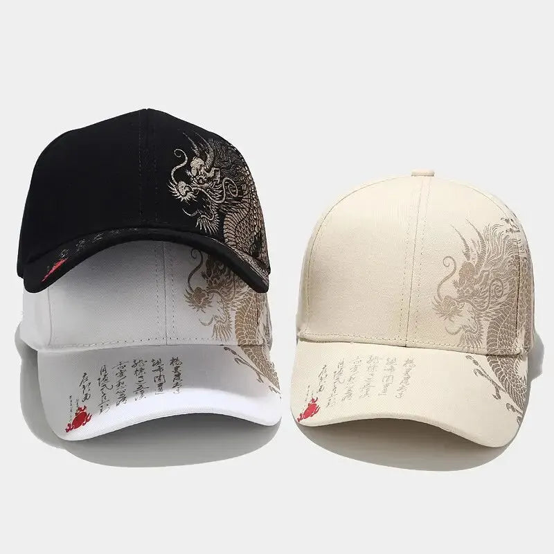 Chinese Style Dragon Pattern Baseball Hat For Men And Women