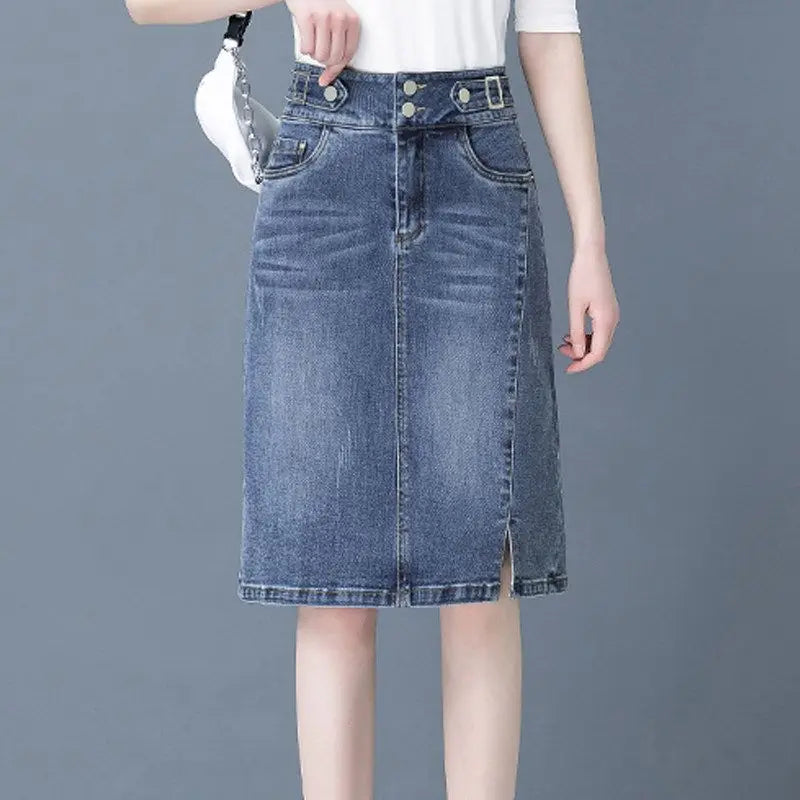 High Waist Denim Half Skirts