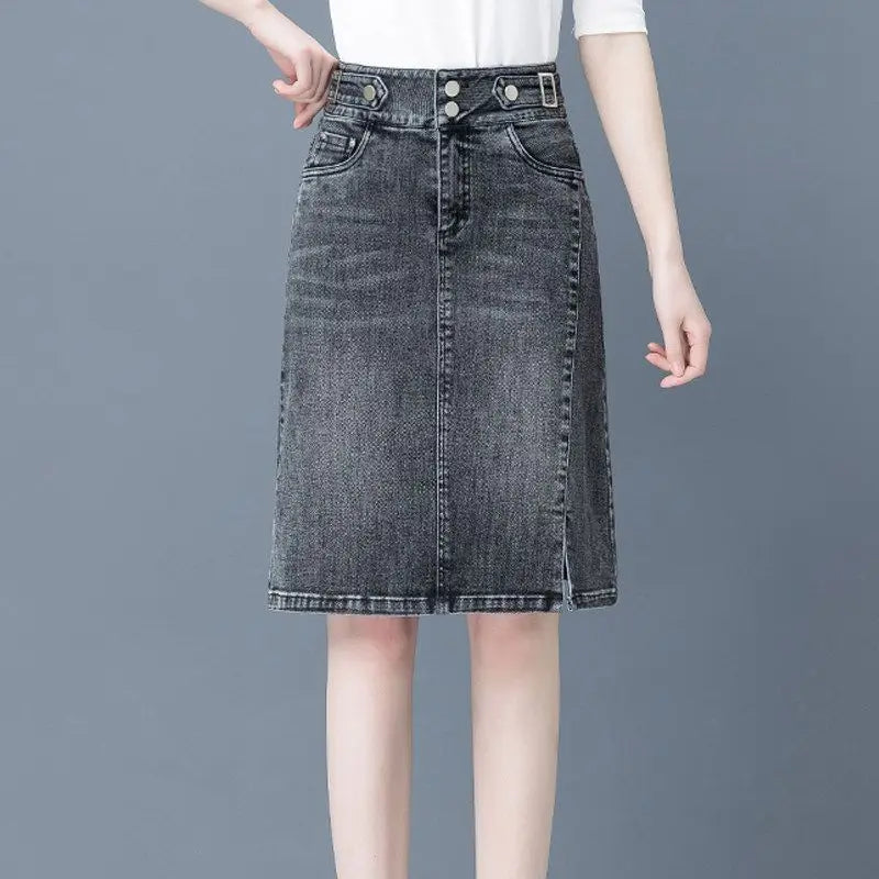 High Waist Denim Half Skirts