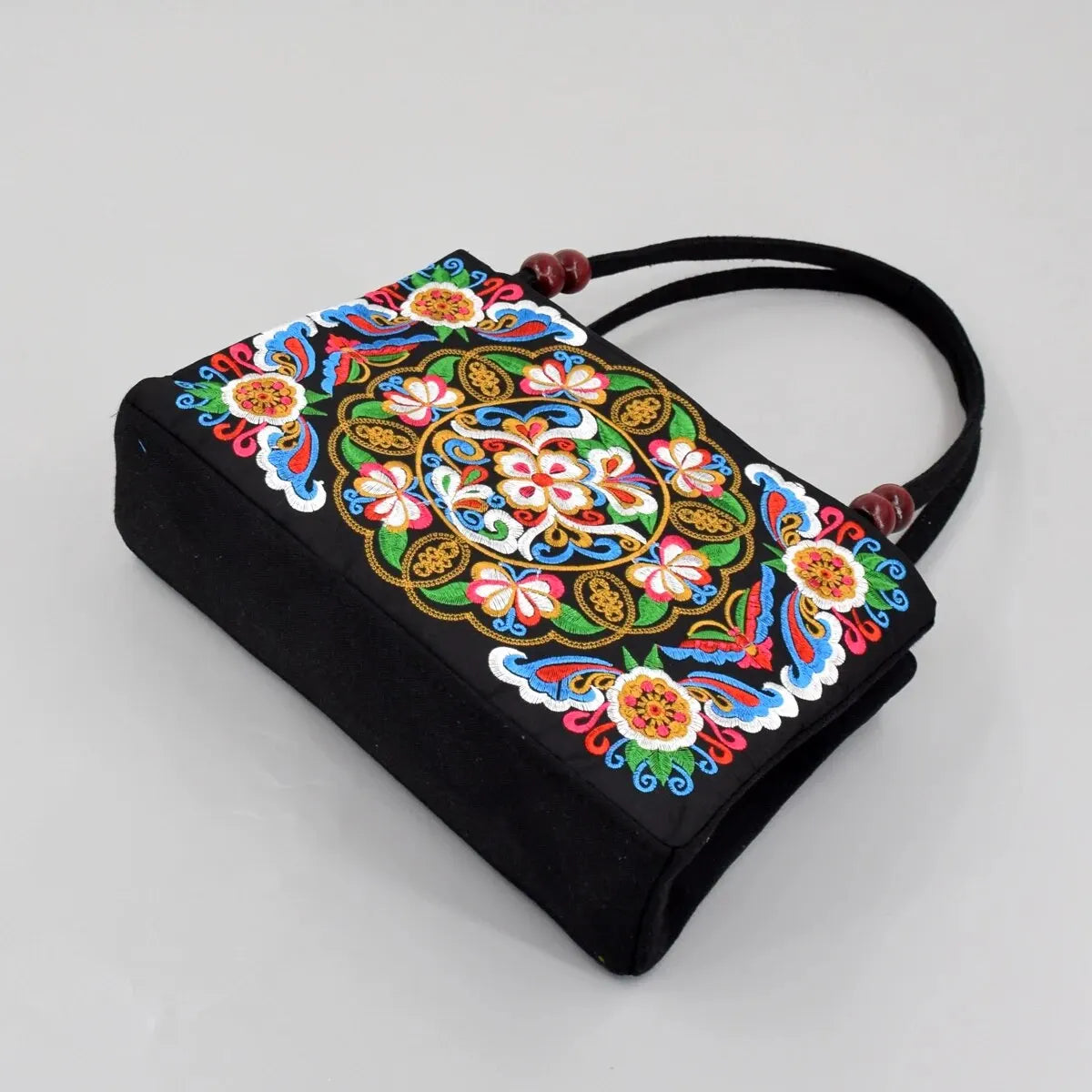 Vintage Floral Embroidered Handbag, Canvas Bag Fashion Bag