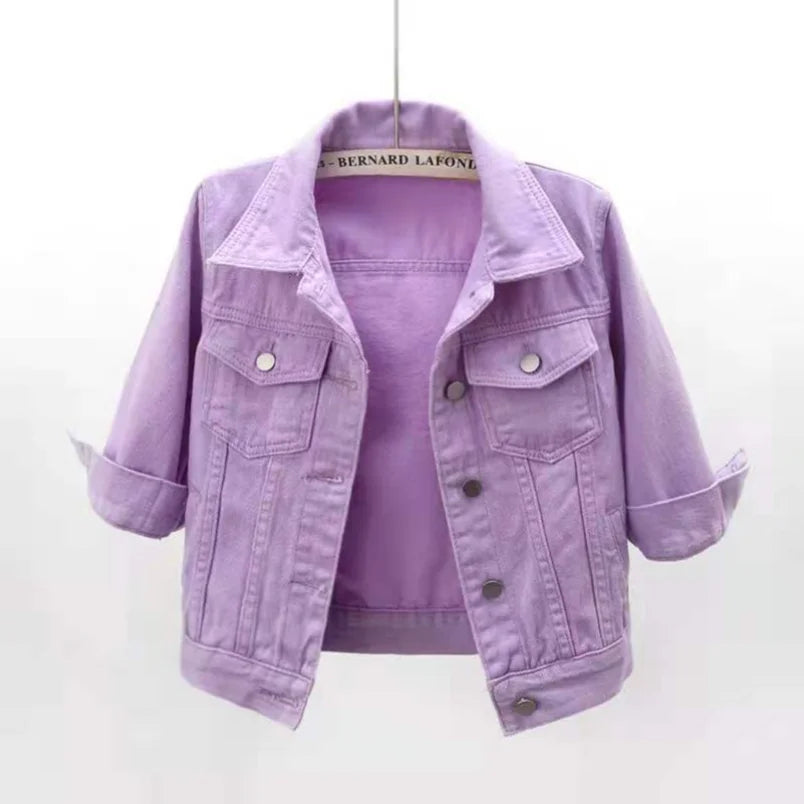 Denim Short Coat Jean Jackets Casual Lady Outerwear