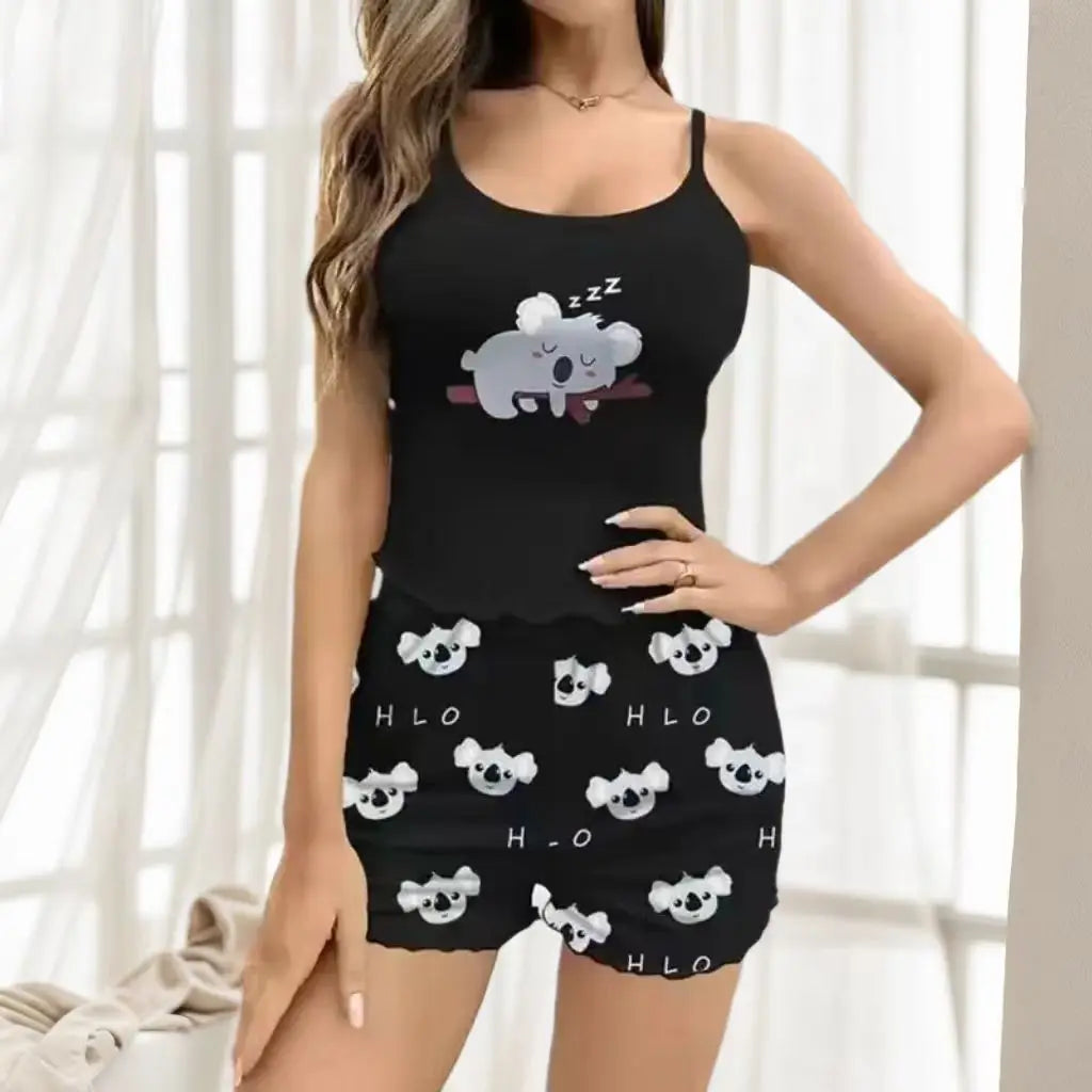 Women Pyjamas Sleepwear Camisole And Shorts  Casual Soft Comfortable Wear