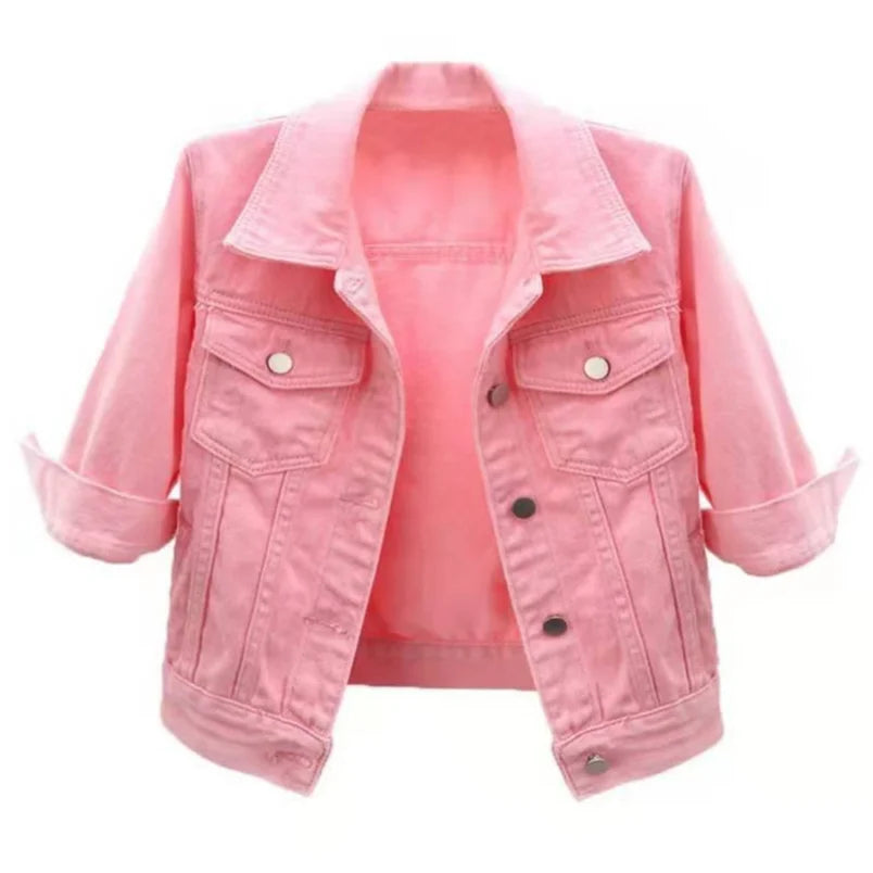 Denim Short Coat Jean Jackets Casual Lady Outerwear