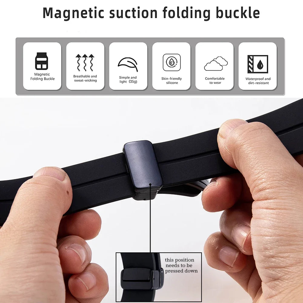 Magnetic Silicone Strap Watch